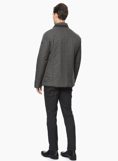 3863 Grey High Collar Coat