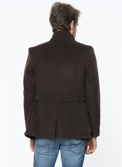 4038 Brown High Collar Coat