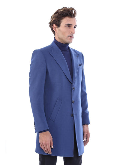 3992 Blue Jacket Collar Coat