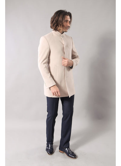 3946 Beige Hooded Coat