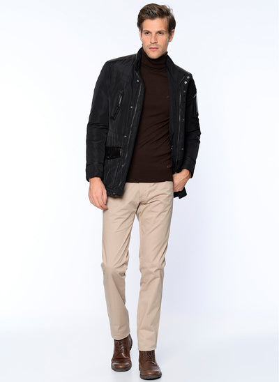 3991 Black Casual Coat