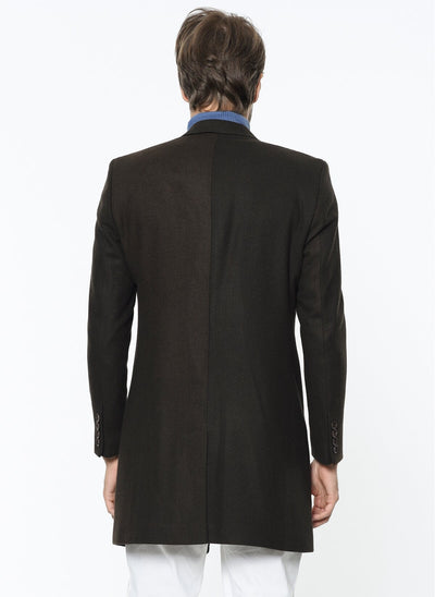 3966 Brown Jacket Collar Coat