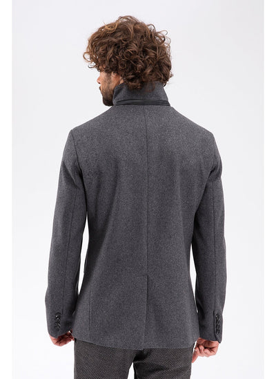 3906 Grey Plain Coat