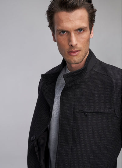 3983 Black Patterned Coat