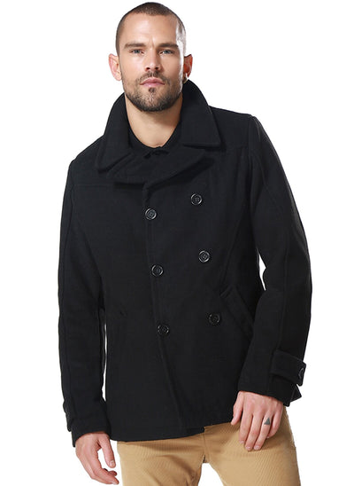 3891 Black Double Breasted Coat