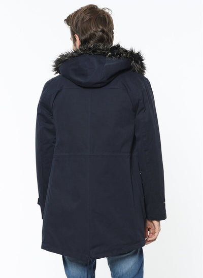 3919 Navy Hooded Coat