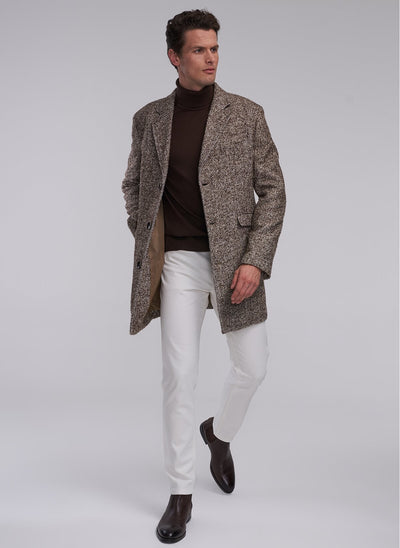 4052 Brown Jacket Collar Coat