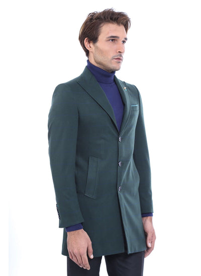 3896 Green Jacket Collar Coat