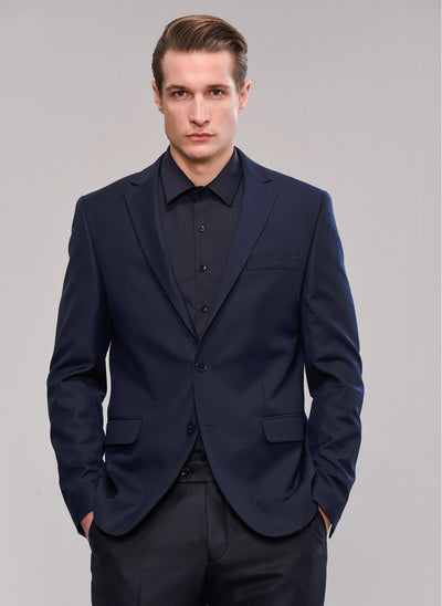 2856 Navy Blue Two Button Jacket