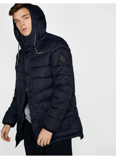 3989 Navy Hooded Puffer Coat