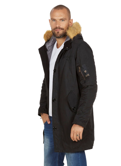 3958 Black Hooded Coat