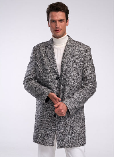 4060 Grey Patterned Coat