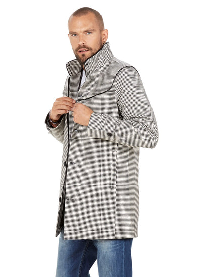 3862 White Check Coat