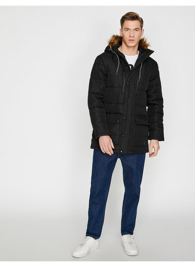 3993 Black Hooded Coat