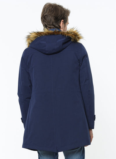 3972 Navy Hooded Coat