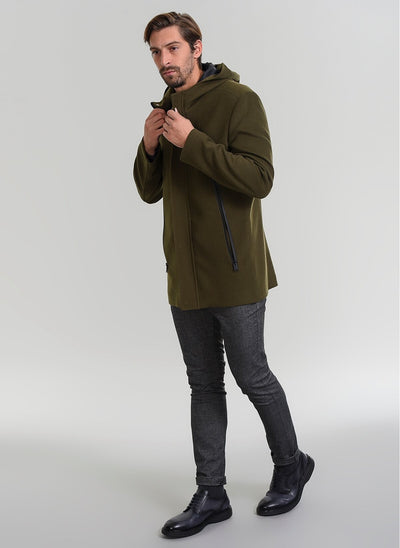 3997 Khaki Hooded Coat