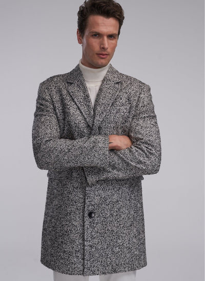 4060 Grey Patterned Coat
