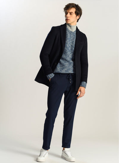 4014 Navy Jacket Collar Coat