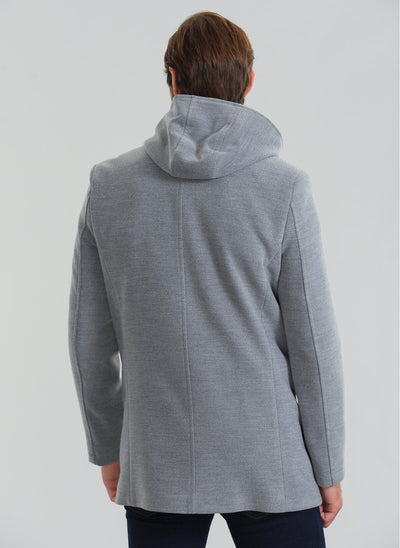4057 Grey Hooded Coat