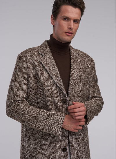 4052 Brown Jacket Collar Coat