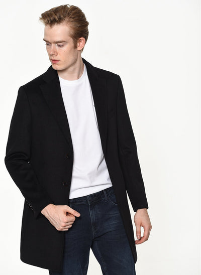 3860 Black Wool Blend Coat