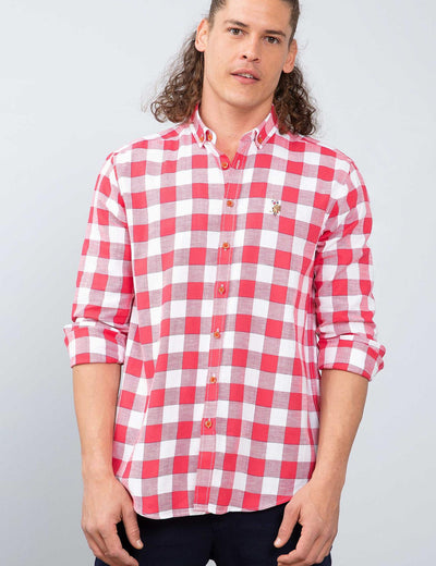 17624 Pomegranate US POLO ASSN Check Shirt