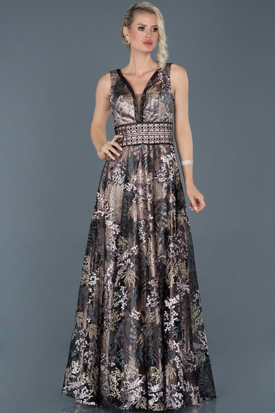 15995 black pink embroidered tulle dress