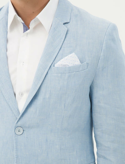 17504 Light Blue Two Button Jacket