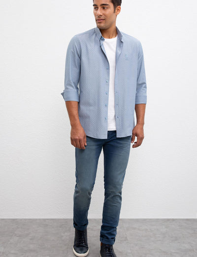 17654 Blue US POLO ASSN Patterned Shirt