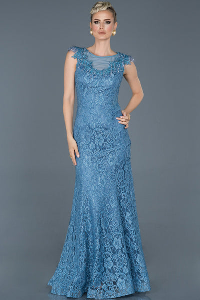 16992 blue shimmer lace dress
