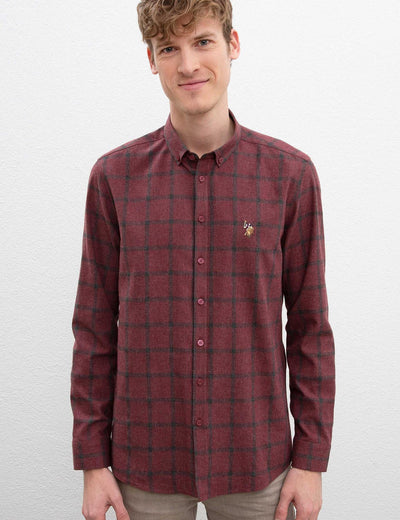 17648 Claret Red US POLO ASSN Check Shirt