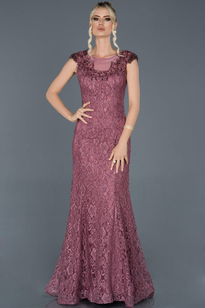 16991 dusty rose shimmer lace dress