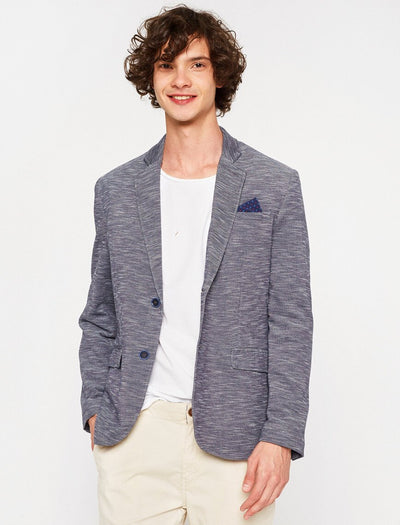 17546 Navy Pocket Detailed Jacket
