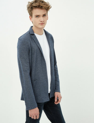17559 Blue Classic Collar Jacket