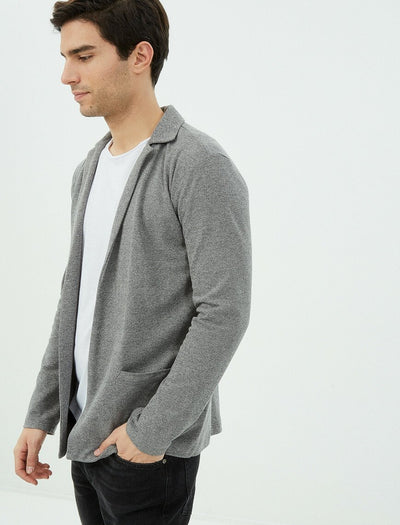  V Neck Jacket Grey 