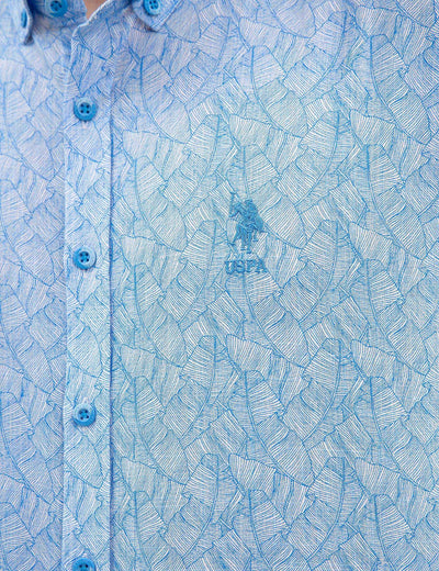 17639 Blue US POLO ASSN Patterned Shirt