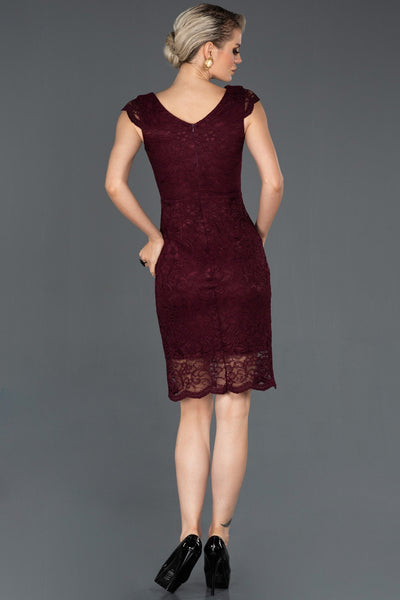  Plum Ruched Short Dress ABK010 