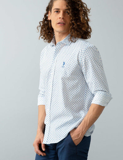 17622 White US POLO ASSN Patterned Shirt