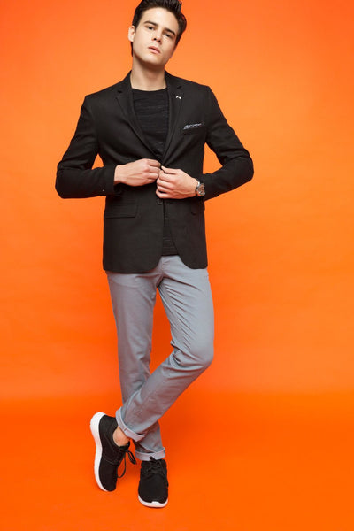  Men's Modern Fit Linen Jacket G7155AZ.17SP.BK27 