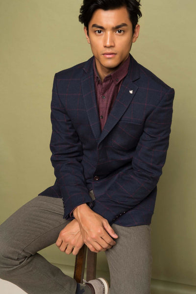  Men's Blazers Checkered Jacket I1889AZ.17AU.NV167 