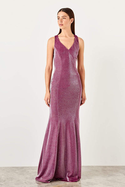  Fuschia Evening Dress with Backless TPRSS19VF0011 