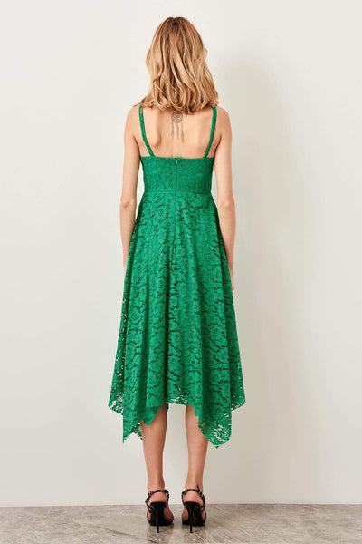  Green Skirt Asymmetrical Dress TPRSS19FZ0101 