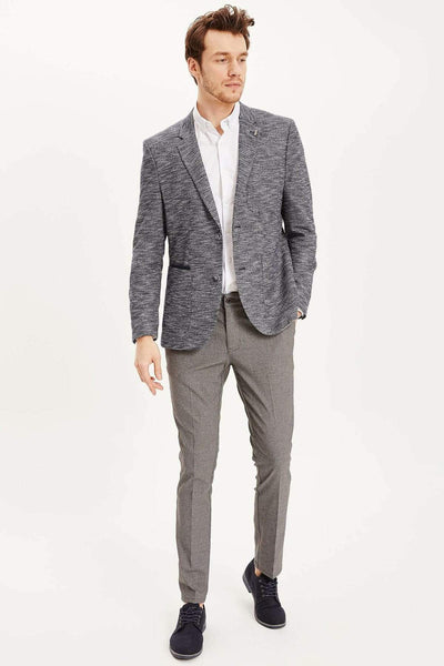  Men's Navy Blue Slim Fit Blazer Jacket K2540AZ.19SP.NV64 