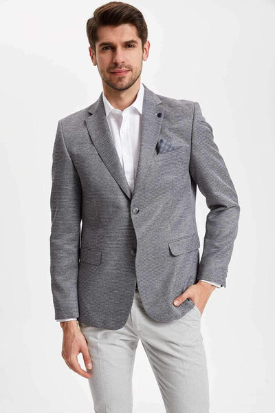  Men's Grey Regular Fit Blazer Jacket L3062AZ.19SP.GR326 