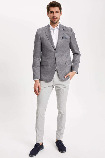  Men's Grey Regular Fit Blazer Jacket L3062AZ.19SP.GR326 