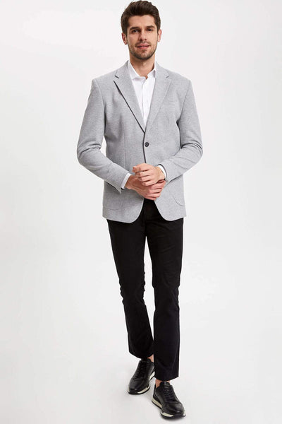  Men's Grey Modern Fit Blazer Jacket K8450AZ.19SP.GR326 