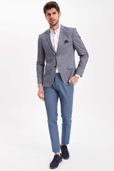  Men's Modern Fit Blazer Jacket K2544AZ.19SM.NV64 