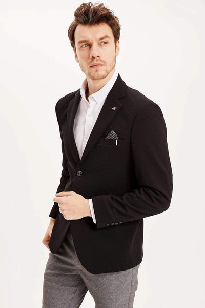  Men's Handkerchief Detail Modern Fit Blazer Jacket K2555AZ.19SP.BK27 