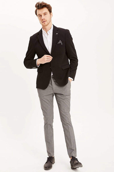  Men's Handkerchief Detail Modern Fit Blazer Jacket K2555AZ.19SP.BK27 