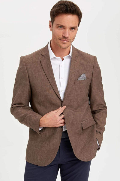  Men's Brown Blazer Jacket L4708AZ.19SM.BN5 